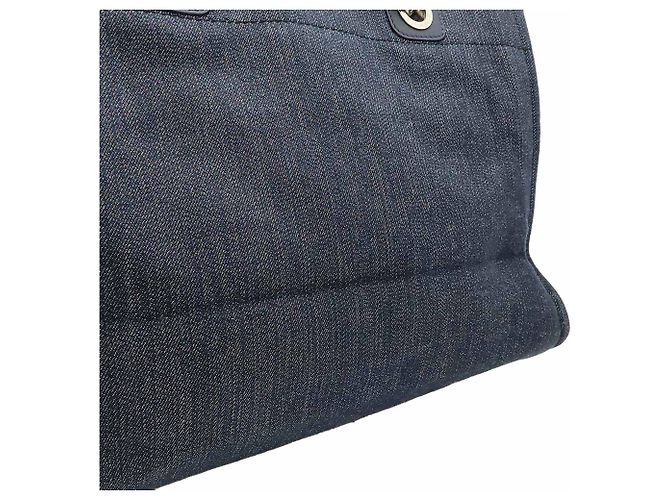 Tote Deauville in denim blu Chanel Small Blu navy - vista 6