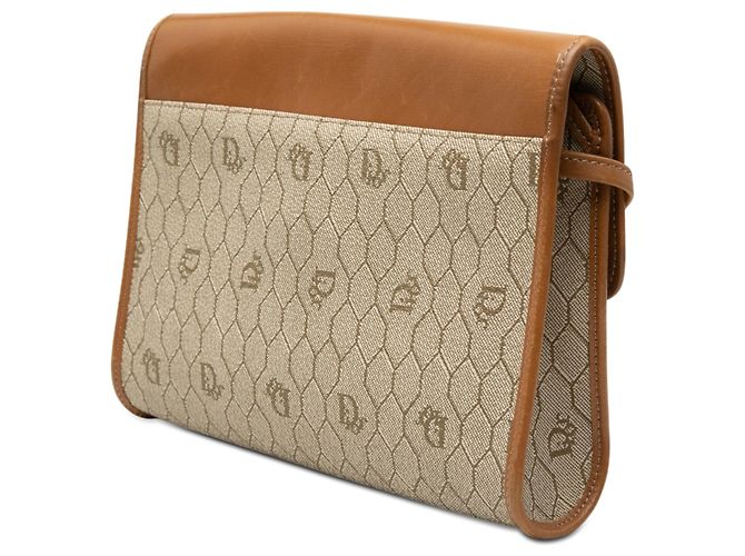 Borsa a tracolla Dior in tela rivestita beige honeycomb - vista 2