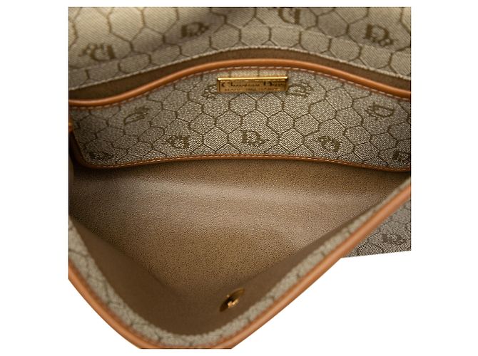 Borsa a tracolla Dior in tela rivestita beige honeycomb - vista 4