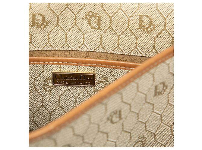 Borsa a tracolla Dior in tela rivestita beige honeycomb - vista 5