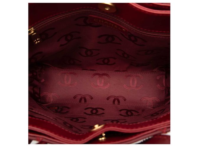 Tote Chanel Red Small CC Calfskin Surpique Rosso Bordò - vista 4