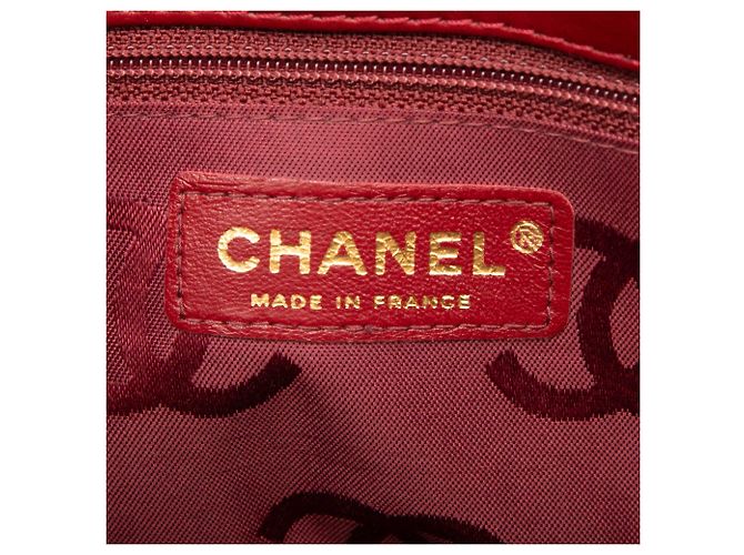 Tote Chanel Red Small CC Calfskin Surpique Rosso Bordò - vista 5