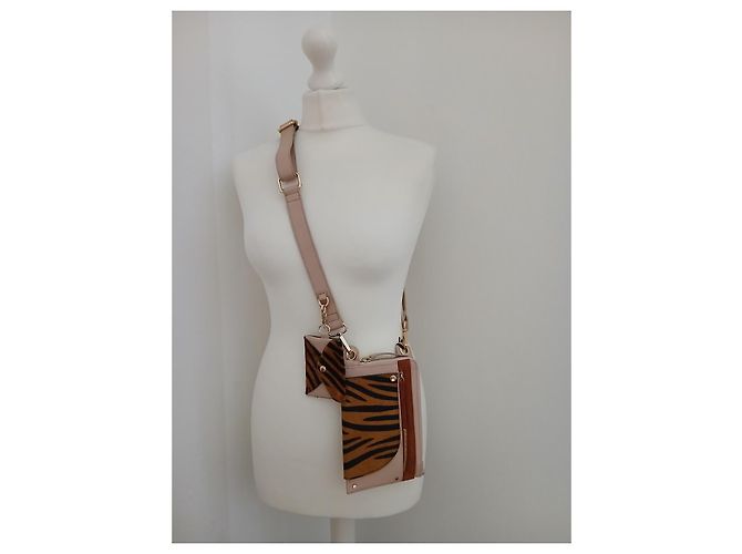 Petite Mendigote Borsa a tracolla in pelle e pony hair zebra Multicolore Beige - vista 2
