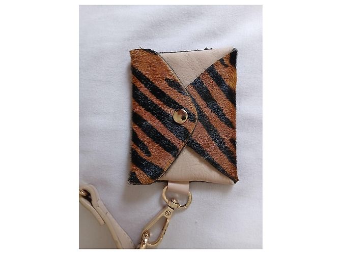 Petite Mendigote Borsa a tracolla in pelle e pony hair zebra Multicolore Beige - vista 3