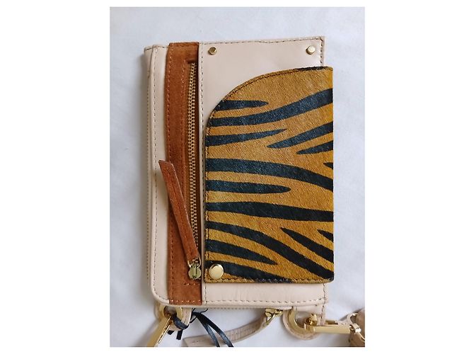 Petite Mendigote Borsa a tracolla in pelle e pony hair zebra Multicolore Beige - vista 6