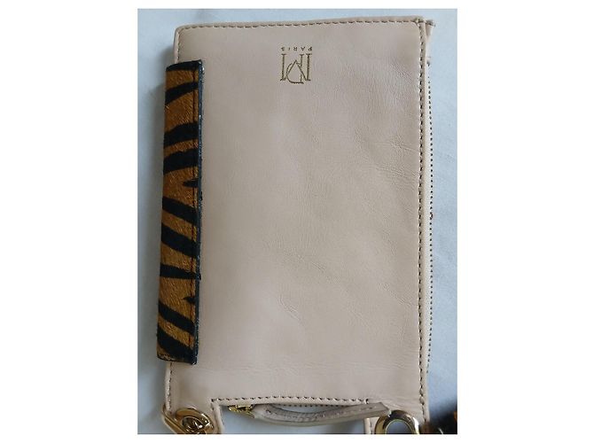 Petite Mendigote Borsa a tracolla in pelle e pony hair zebra Multicolore Beige - vista 7