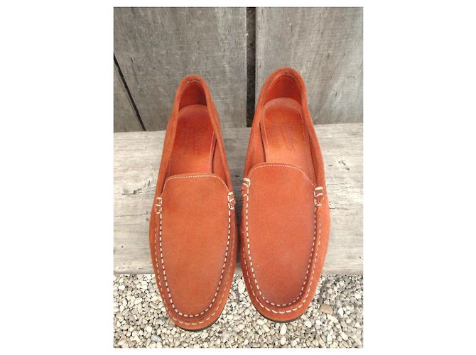 Paraboot Mocassini in scamosciato arancione - vista 3