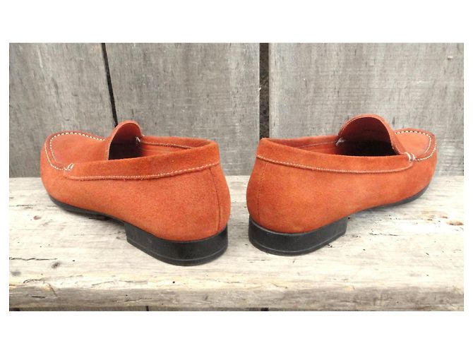 Paraboot Mocassini in scamosciato arancione - vista 4