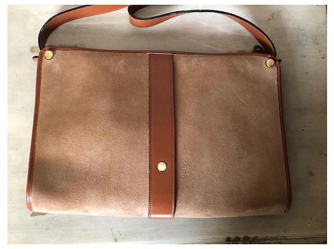 Borsa a tracolla in scamosciato e pelle Christian Dior Marrone Beige - vista 4