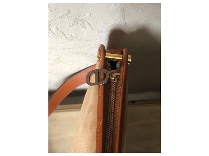 Borsa a tracolla in scamosciato e pelle Christian Dior Marrone Beige - vista 6