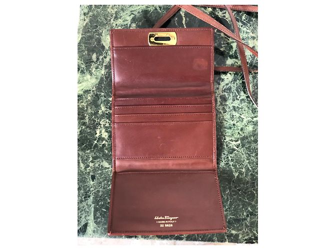 Cartera con cadena Gancini Salvatore Ferragamo Castaño - vista 12