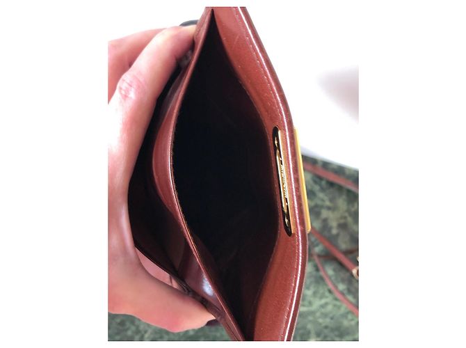 Cartera con cadena Gancini Salvatore Ferragamo Castaño - vista 14