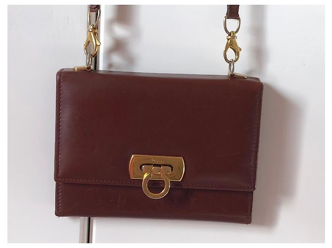 Cartera con cadena Gancini Salvatore Ferragamo Castaño - vista 4