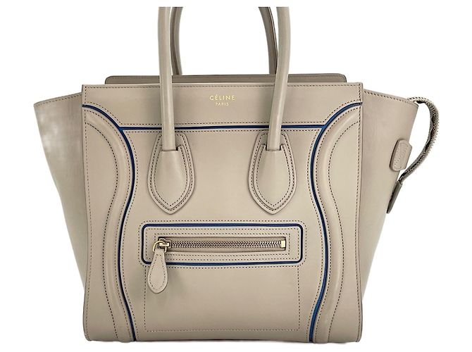 Céline Borsa Celine Luggage Micro Shopper in Beige - vista 2