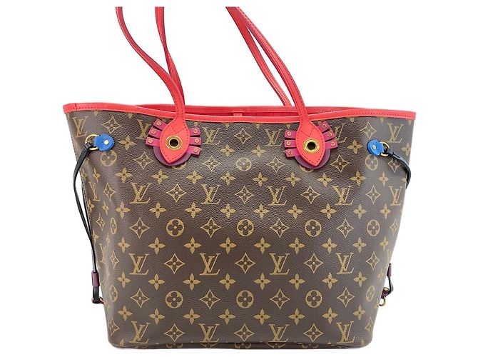 Borsa Tote Louis Vuitton Neverfull MM Marrone - vista 3