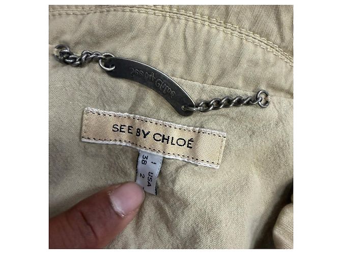 Chaqueta corta See by Chloé en algodón beige - vista 3