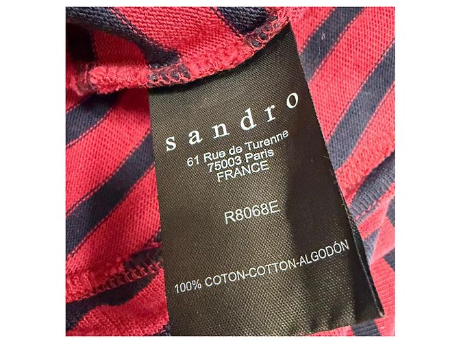 Mini abito a righe Sandro in cotone rosso - vista 5