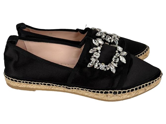 Espadrilles Roger Vivier Embellished in raso nero - vista 7