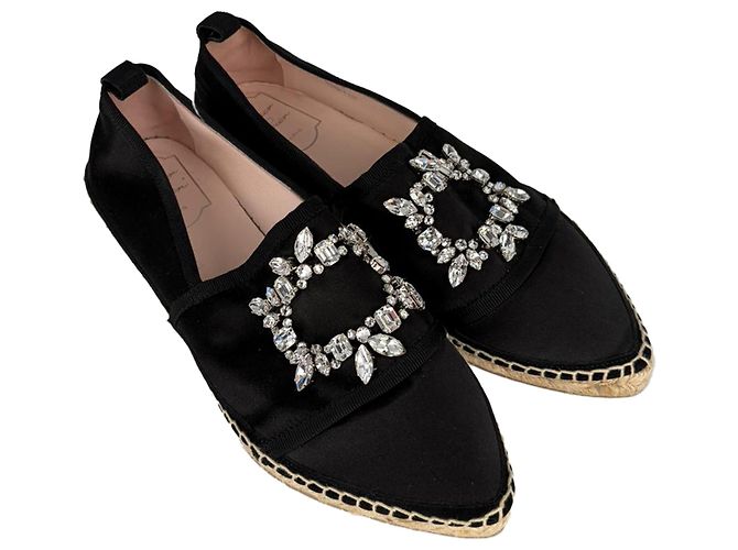 Espadrilles Roger Vivier Embellished in raso nero - vista 9