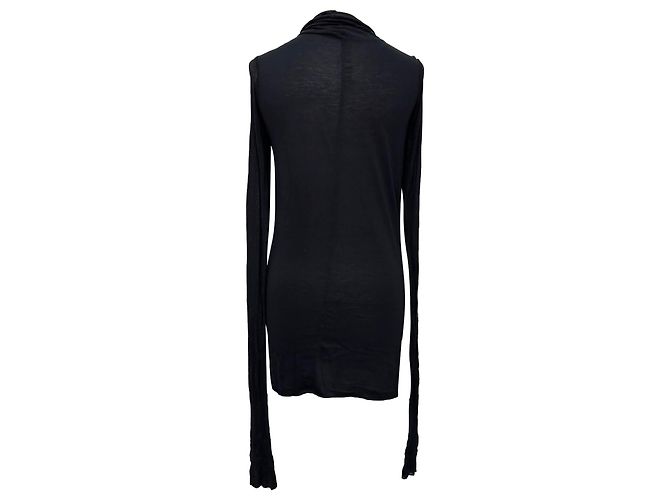 Rick Owens Rollkragenpullover aus schwarzer Wolle - Ansicht 3