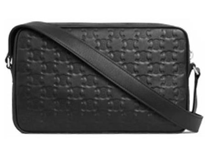 Céline Borsa Messenger Medium in pelle di vitello con logo Triomphe in rilievo - vista 3