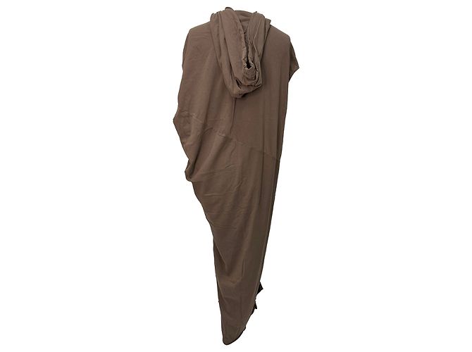 Vestido largo con capucha Edfu de Rick Owens en algodón marrón Castaño - vista 3
