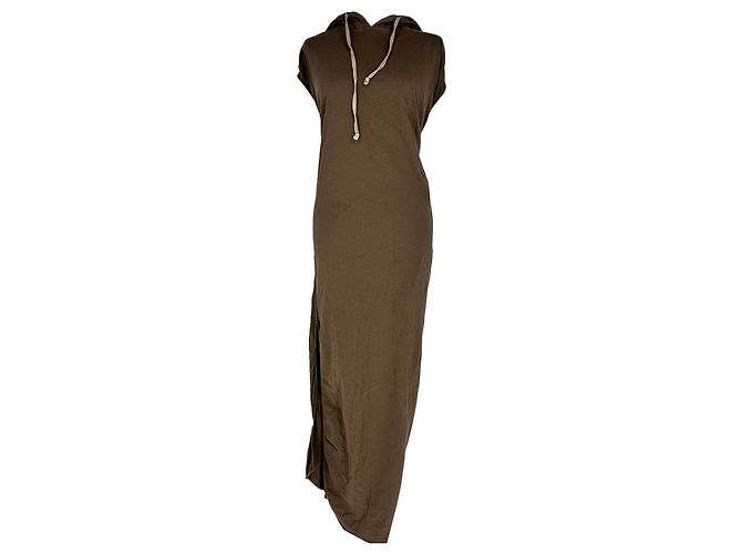 Vestido largo con capucha Edfu de Rick Owens en algodón marrón Castaño - vista 8