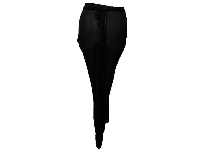Falda midi drapeada Rick Owens en cupro negro - vista 3