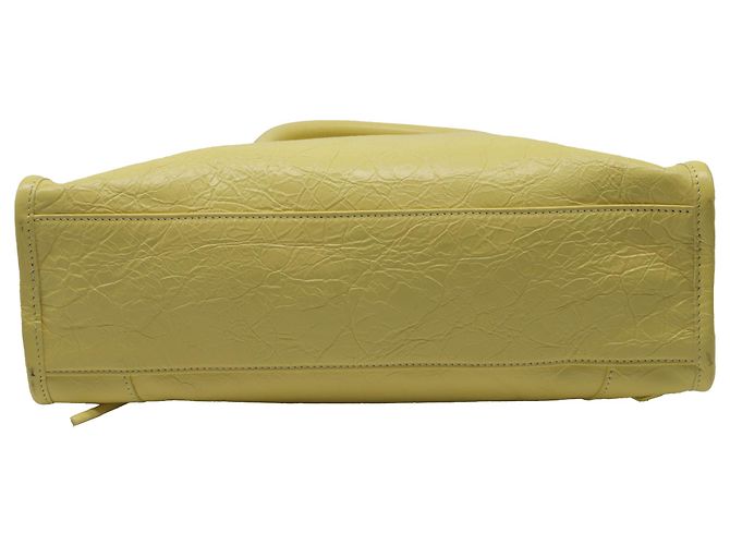 Borsa Balenciaga Le City Small in pelle di agnello gialla - vista 6