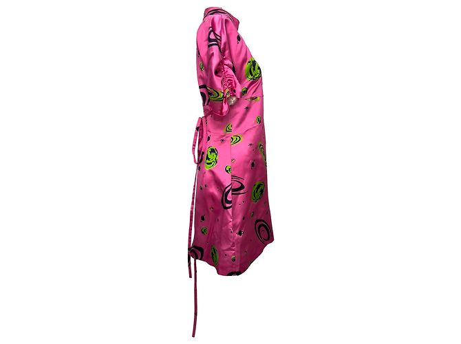 Abito Miu Miu 2017 Space Print in seta rosa - vista 2