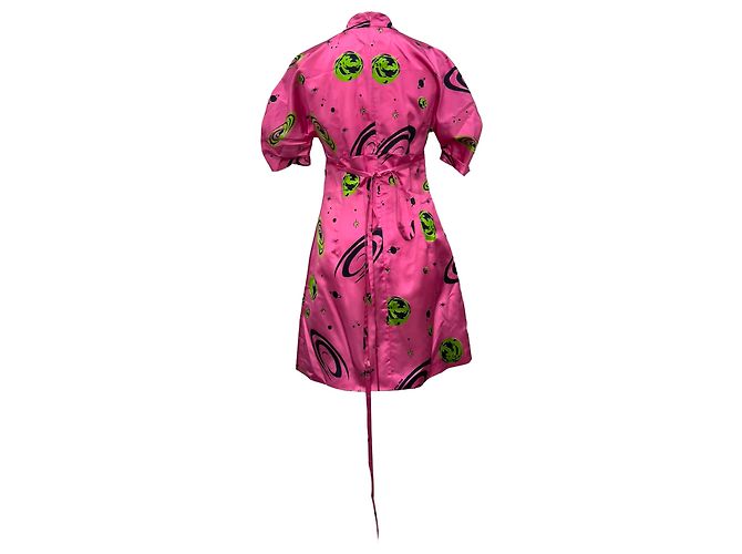 Abito Miu Miu 2017 Space Print in seta rosa - vista 3