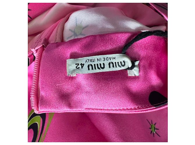 Abito Miu Miu 2017 Space Print in seta rosa - vista 6