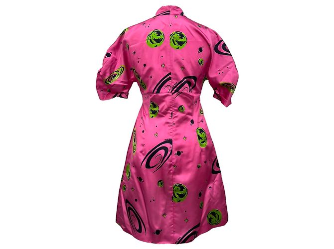 Abito Miu Miu 2017 Space Print in seta rosa - vista 7