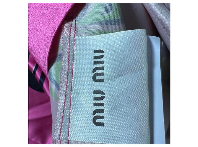 Abito Miu Miu 2017 Space Print in seta rosa - vista 8