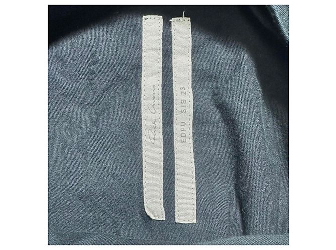 Camicetta Rick Owens con scollo a barca e maniche corte in cotone nero - vista 4