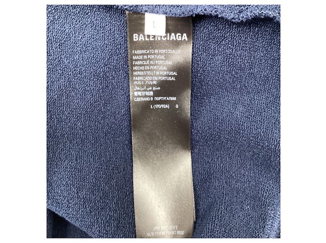 Everyday Felpa con cappuccio e zip Balenciaga WFP Regular in cotone blu navy - vista 4