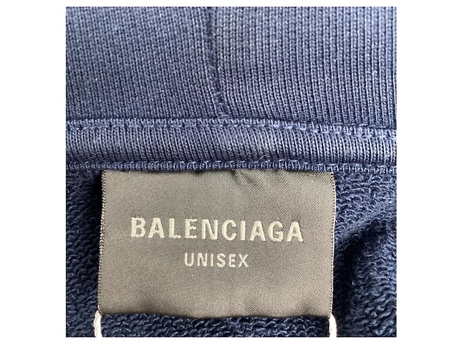Everyday Felpa con cappuccio e zip Balenciaga WFP Regular in cotone blu navy - vista 5