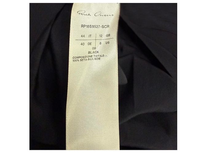 Vestido midi de gola canoa Rick Owens em seda preta Preto - vista 5