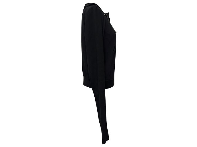 Rick Owens Asymmetrischer Zip-Up Sweatshirt aus schwarzer Baumwolle - Ansicht 2