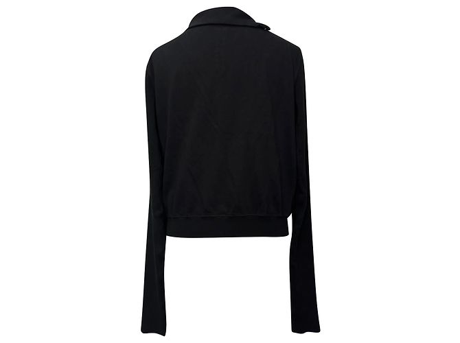 Rick Owens Asymmetrischer Zip-Up Sweatshirt aus schwarzer Baumwolle - Ansicht 3