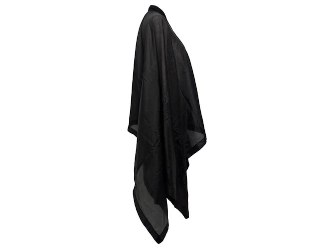 Poncho con zip Rick Owens in seta nera Nero - vista 2