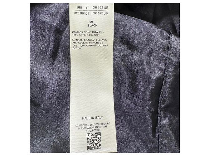 Poncho con zip Rick Owens in seta nera Nero - vista 5
