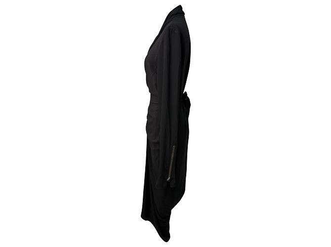 Abito midi Cocoon Rick Owens in acetato nero - vista 2