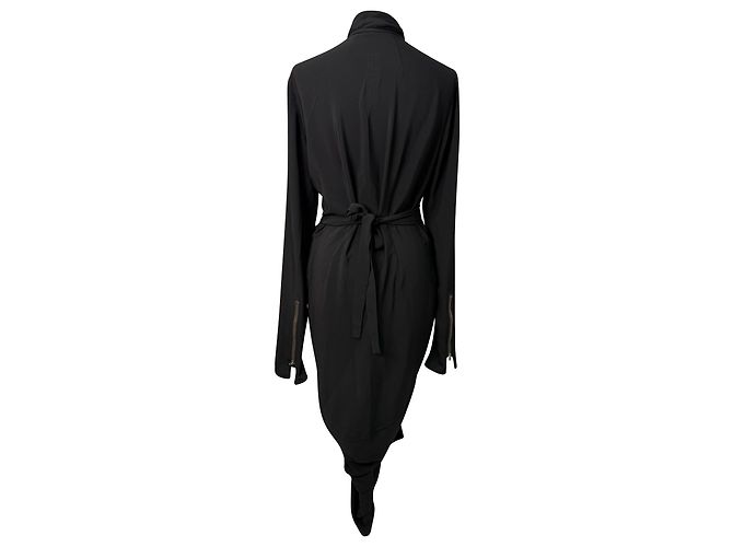 Abito midi Cocoon Rick Owens in acetato nero - vista 3