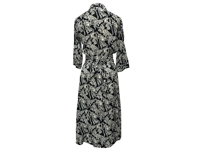 Ba&Sh Printed Midi Wrap Dress in Black Viscose - view 3
