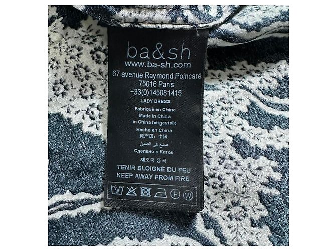 Ba&Sh Printed Midi Wrap Dress in Black Viscose - view 4