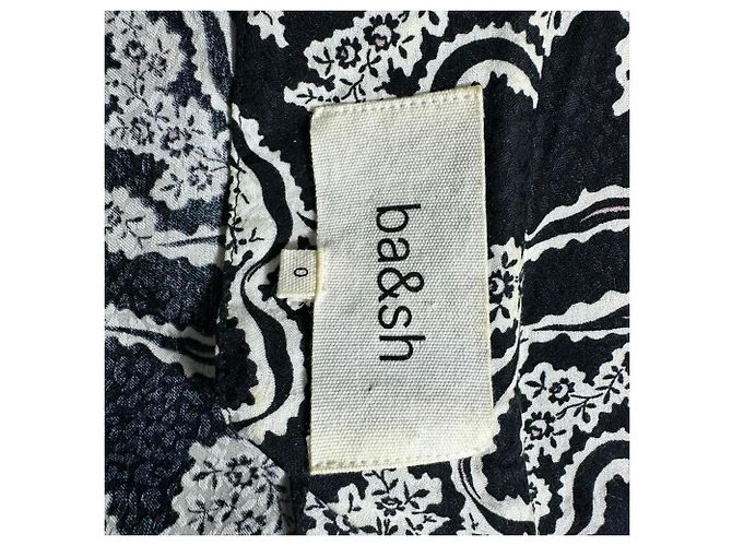 Ba&Sh Printed Midi Wrap Dress in Black Viscose - view 5