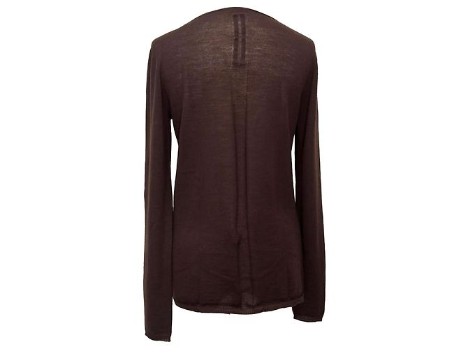 Suéter de punto Rick Owens en lana marrón Castaño - vista 3