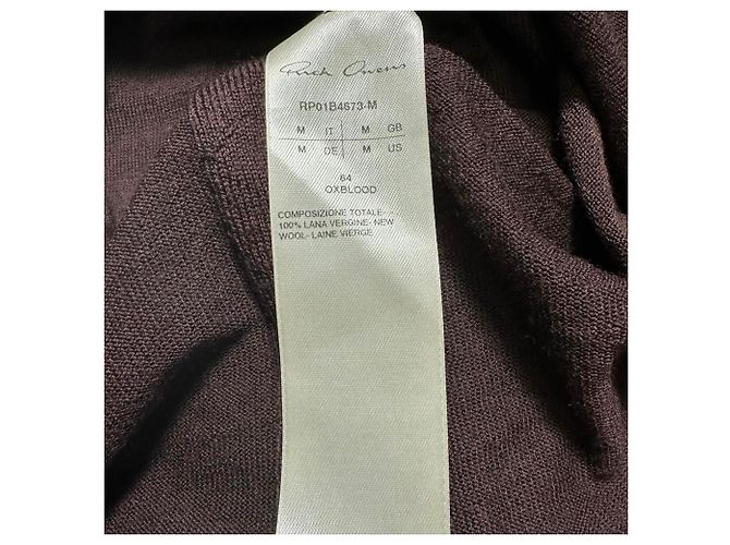 Suéter de punto Rick Owens en lana marrón Castaño - vista 5
