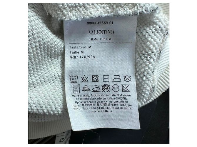 Valentino Garavani Sudadera corta estampada Valentino en algodón blanco - vista 6